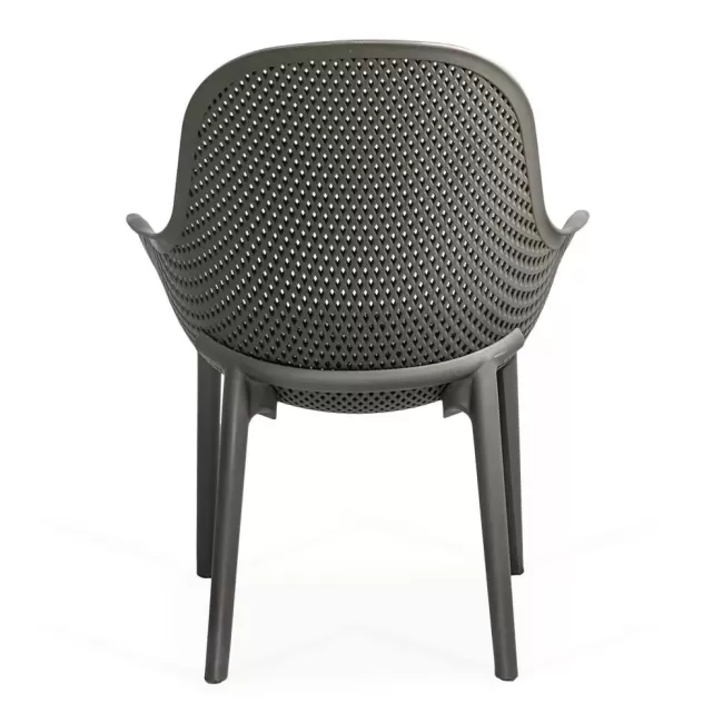 Scaun terasă din plastic pe cadru rezistent HRC 593 Gri