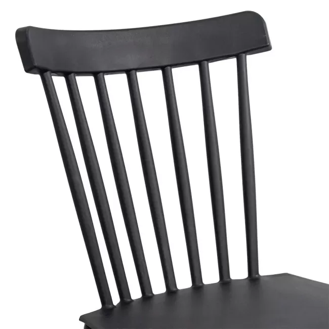 Scaune terasă din plastic si picioare din lemn HRC 595 Negru