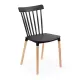 Scaune terasă din plastic si picioare din lemn HRC 595 Negru