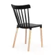 Scaune terasă din plastic si picioare din lemn HRC 595 Negru
