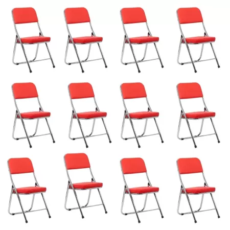 Set 12 scaune pliabile ieftine și rezistente pe roșu
