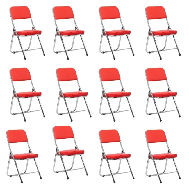 Set 12 scaune pliabile ieftine și rezistente pe roșu
