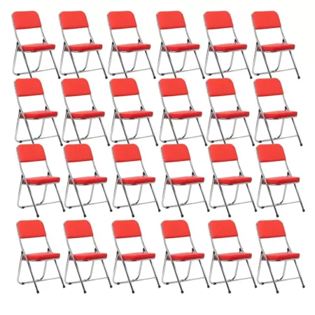 Set 24 scaune pliabile ieftine și rezistente pe roșu