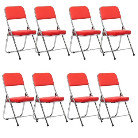 Set 8 scaune pliabile ieftine și rezistente pe roșu Set 8 scaune pliabile ieftine și rezistente pe roșu