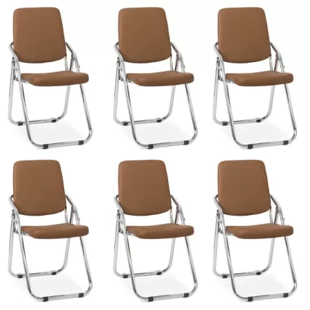 Set 6 scaune pliabile ieftine și rezistente pe maro