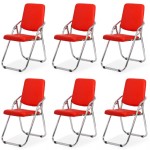 Set 6 scaune pliabile ieftine și rezistente pe roșu Set 6 scaune pliabile ieftine și rezistente pe roșu