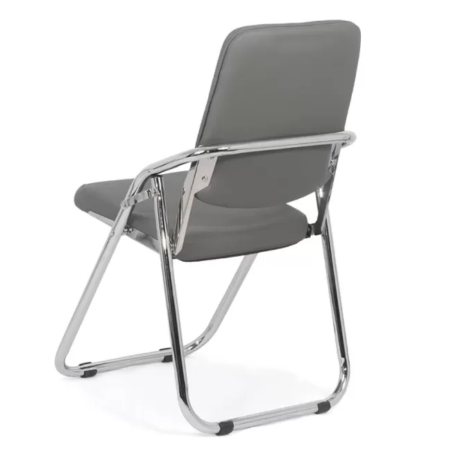 Scaune pliante cadru cromat pe culoarea gri