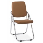 Scaune pliante cadru cromat pe culoarea Maro Scaune pliante cadru cromat pe culoarea Maro