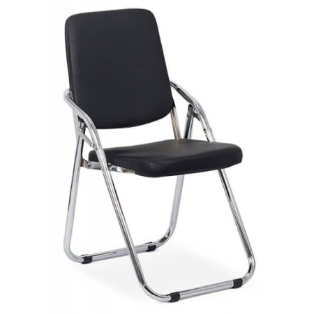 Scaune pliante cadru cromat pe culoarea Negru Scaune pliante cadru cromat pe culoarea Negru
