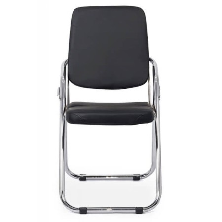 Scaune pliante cadru cromat pe culoarea Negru Scaune pliante cadru cromat pe culoarea Negru