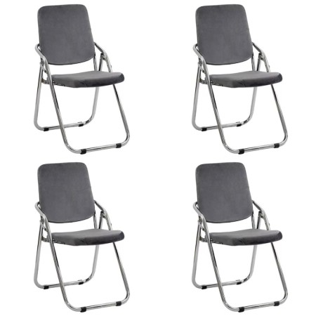 Set 4 scaune pliante din catifea HRC 609V gri Set 4 scaune pliante din catifea HRC 609V gri