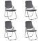 Set 4 scaune pliante din catifea HRC 609V gri