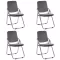 Set 4 scaune pliante din catifea HRC 609V gri