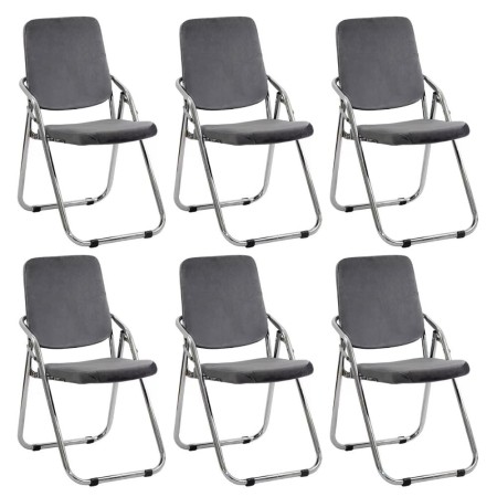 Set 6 scaune pliante din catifea HRC 609V gri Set 6 scaune pliante din catifea HRC 609V gri
