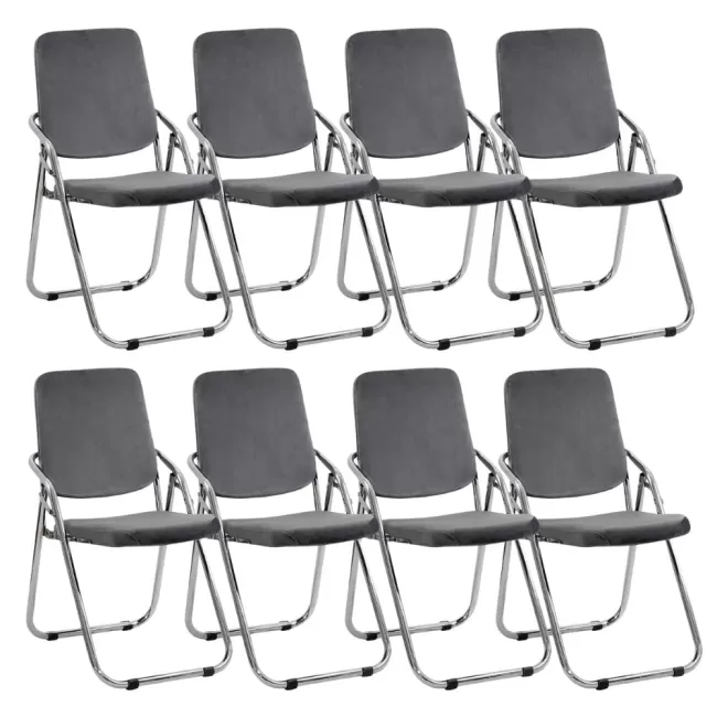 Set 8 scaune pliante din catifea HRC 609V gri