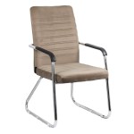 Scaune vizitatori din catifea și cadru cromat OFF 833V bej