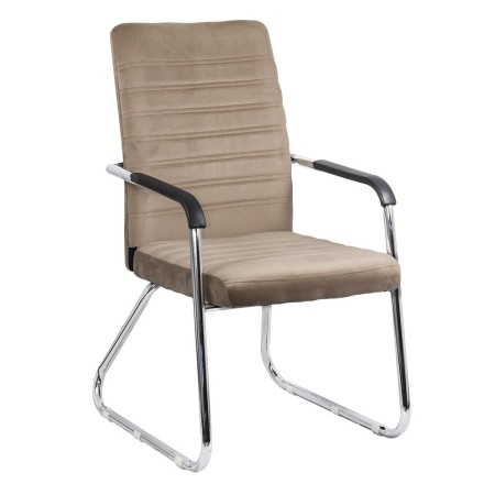 Scaune vizitatori din catifea și cadru cromat OFF 833V bej