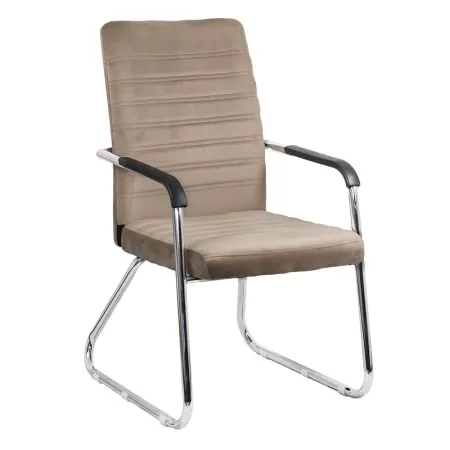Scaune vizitatori din catifea și cadru cromat OFF 833V bej