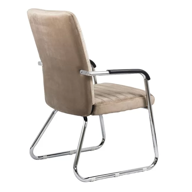 Scaune vizitatori din catifea și cadru cromat OFF 833V bej