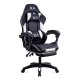 Scaun de gaming negru Office 295 din stofă cu spătar rabatabil