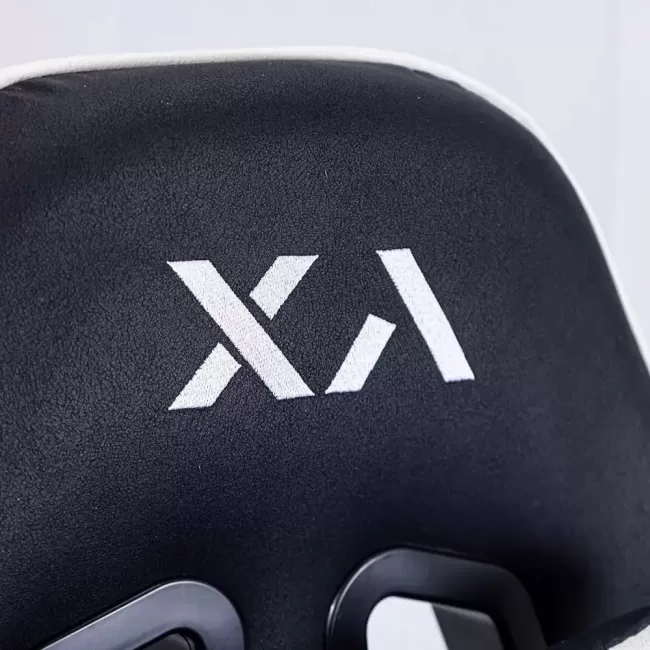 Scaun de gaming negru Office 295 din stofă cu spătar rabatabil