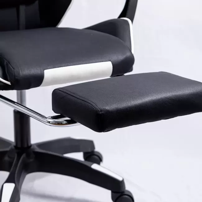 Scaun de gaming negru Office 295 din stofă cu spătar rabatabil