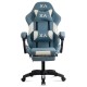 Scaun de gaming bleu Office 295 din stofă cu spătar rabatabil Scaun de gaming bleu Office 295 din stofă cu spătar rabatabil