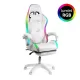 Scaun gaming cu iluminare RGB și suport pentru picioare OFF 298 alb