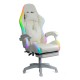 Scaun gaming cu iluminare RGB și suport pentru picioare OFF 298 Crem
