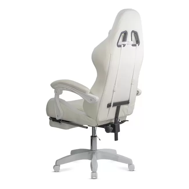 Scaun gaming cu iluminare RGB și suport pentru picioare OFF 298 Crem