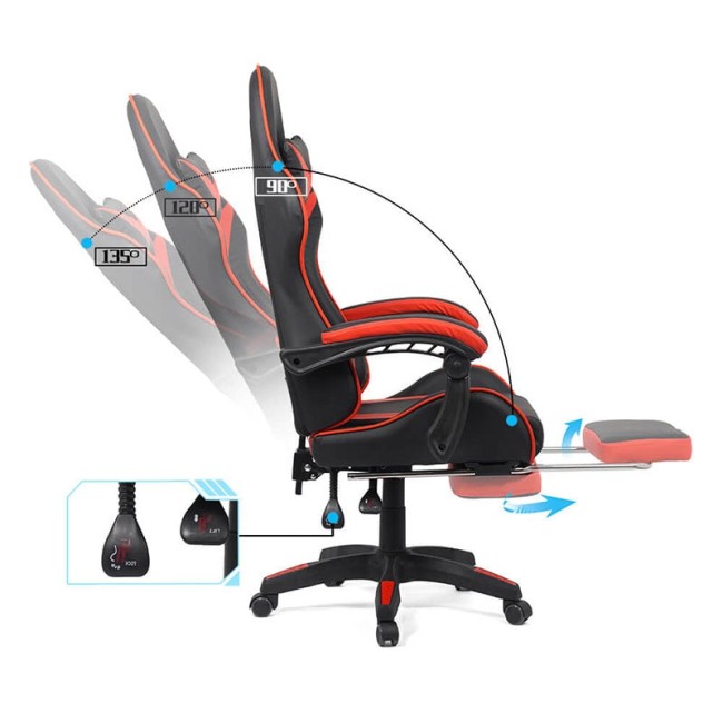 Scaun gaming roșu/negru OFF 299