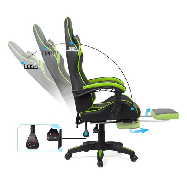 Scaun gaming verde/negru OFF 299