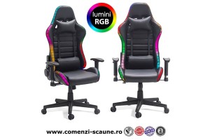 Scaune de gaming iluminate cu LED-RGB-control wireless