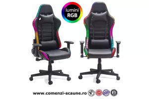 Scaune de gaming iluminate cu LED-RGB-control wireless