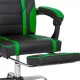 Scaun de gaming cu suport de picioare pe culoarea negru cu verde