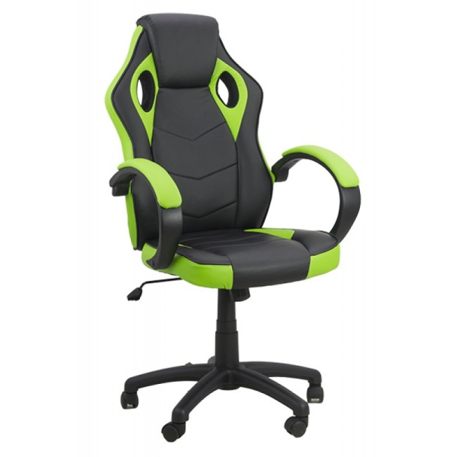 Scaun de birou si gaming pe culoarea verde cu negru