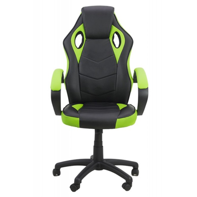 Scaun de birou si gaming pe culoarea verde cu negru