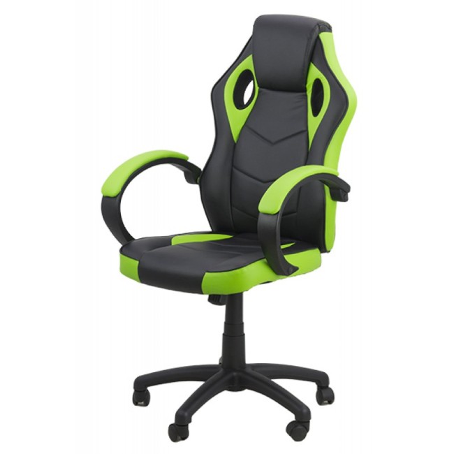 Scaun de birou si gaming pe culoarea verde cu negru