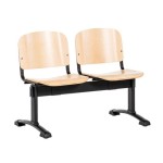 Bancă de așteptare 2 locuri lemn cadru negru