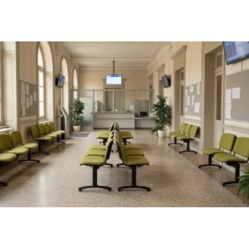 Bancă de așteptare 2 locuri tapițată cu stofă – confort și design pentru recepții