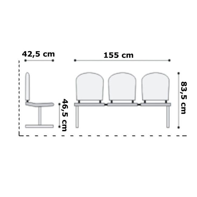 Banca de asteptare 3 plastic