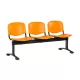 	Bancă de așteptare 3 locuri plastic plin cadru negru