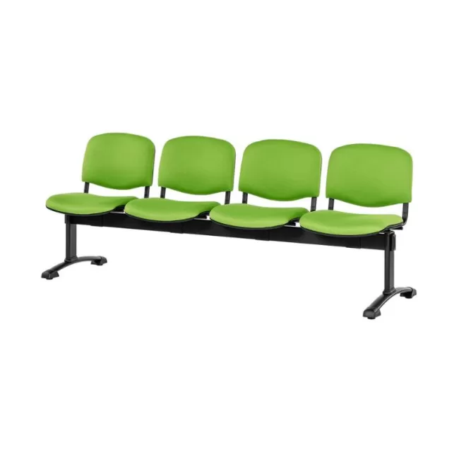 Bancă de așteptare 4 locuri piele ecologică cadru negru