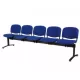 Bancă de așteptare 1125 cu 3 locuri, șezutul si spătarul din stofa, cadru negru.