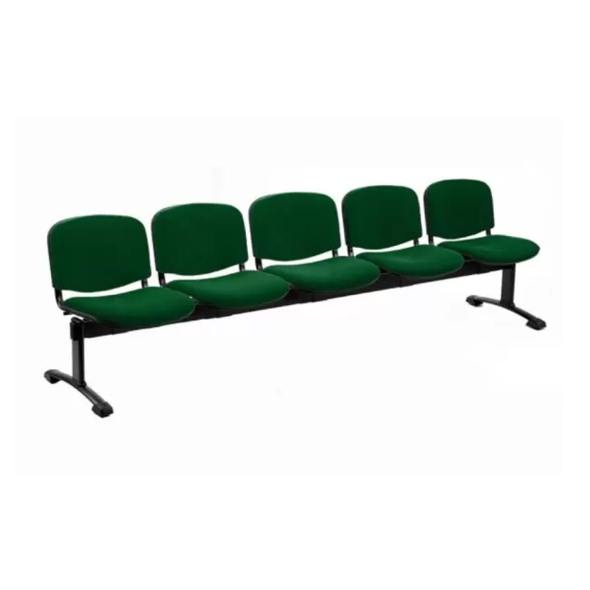 Bancă de așteptare 1125 cu 3 locuri, șezutul si spătarul din stofa, cadru negru.