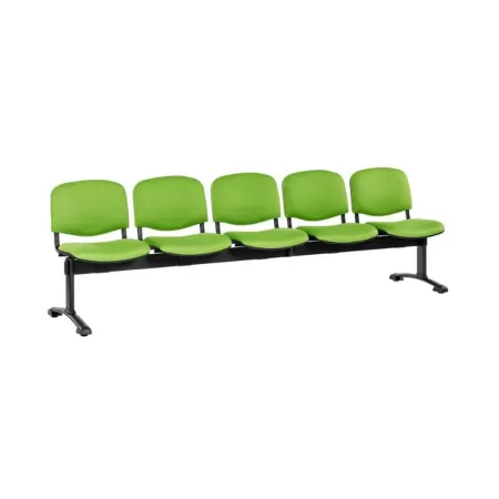 Bancă de așteptare 5 locuri piele ecologică cadru negru