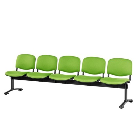 Bancă de așteptare 5 locuri piele ecologică cadru negru