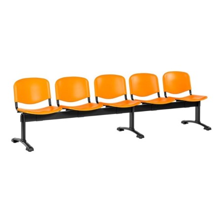 Bancă de așteptare 5 locuri plastic plin cadru negru Bancă de așteptare 5 locuri plastic plin cadru negru