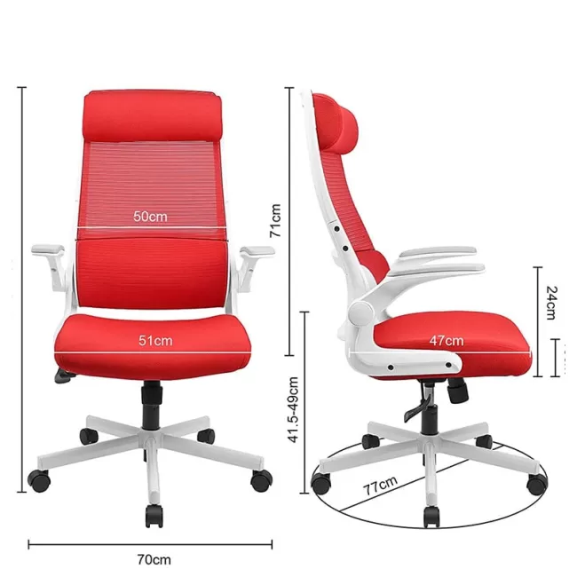 Scaune de birou Hera rotative material textil roșu