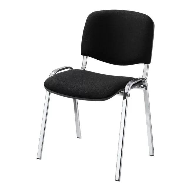 Scaune de conferință tapițate cu stofă și cadru cromat